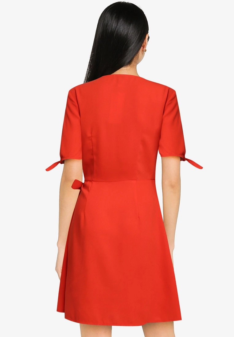 ZALORA BASICS Tie Sleeve Wrap Dress - Billede 2