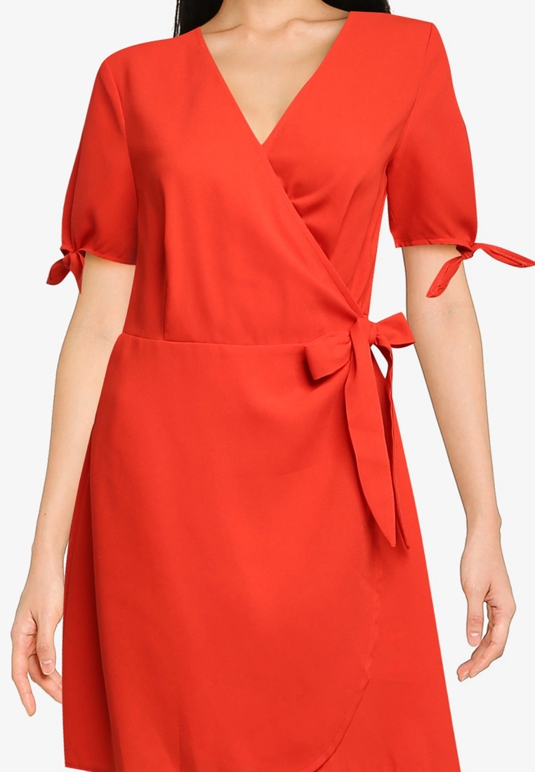 ZALORA BASICS Tie Sleeve Wrap Dress - Billede 3