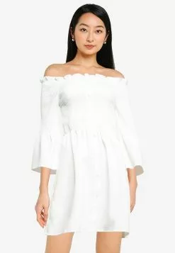 ZALORA BASICS Off Shoulder Smocked Dress
