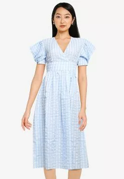 ZALORA BASICS Puff Sleeve Flare Dress