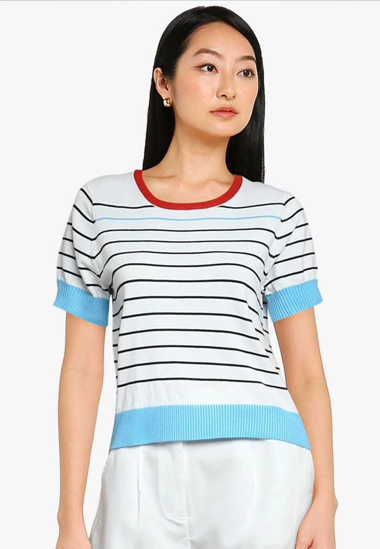 ZALORA BASICS Stripes Knit Top
