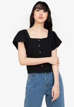 ZALORA BASICS 100% Recycled Polyester Flutter Top