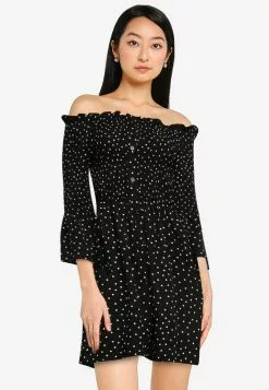ZALORA BASICS Off Shoulder Smocked Dress