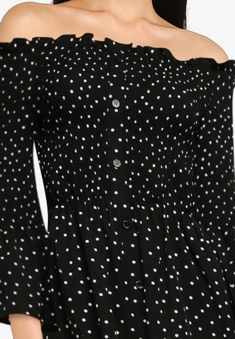 ZALORA BASICS Off Shoulder Smocked Dress - Billede 3