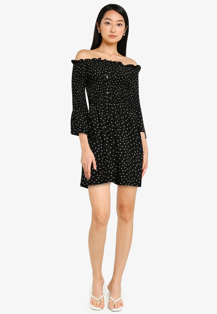 ZALORA BASICS Off Shoulder Smocked Dress - Billede 4