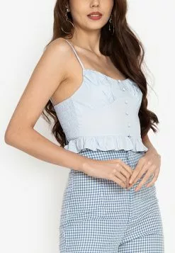 ZALORA BASICS Cami Peplum Crop Top