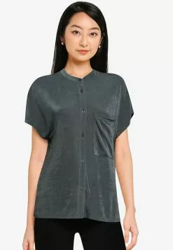 ZALORA BASICS Stand Collar Shirt