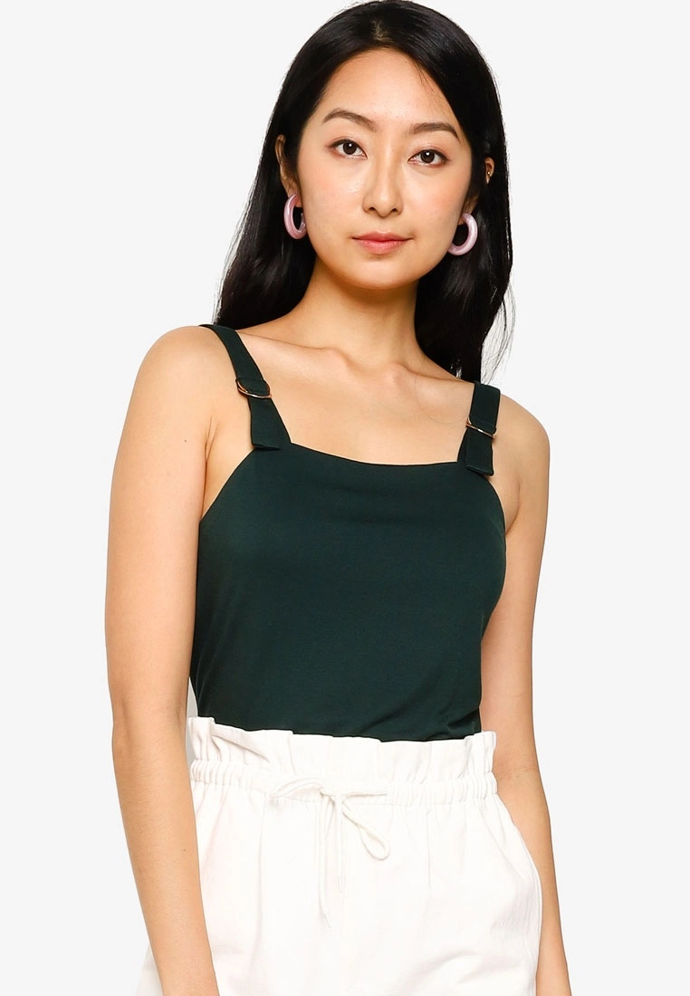 ZALORA BASICS D Ring Square Neck Sleeveless Top