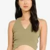 ZALORA BASICS Curve Hem Sleeveless Crop Top