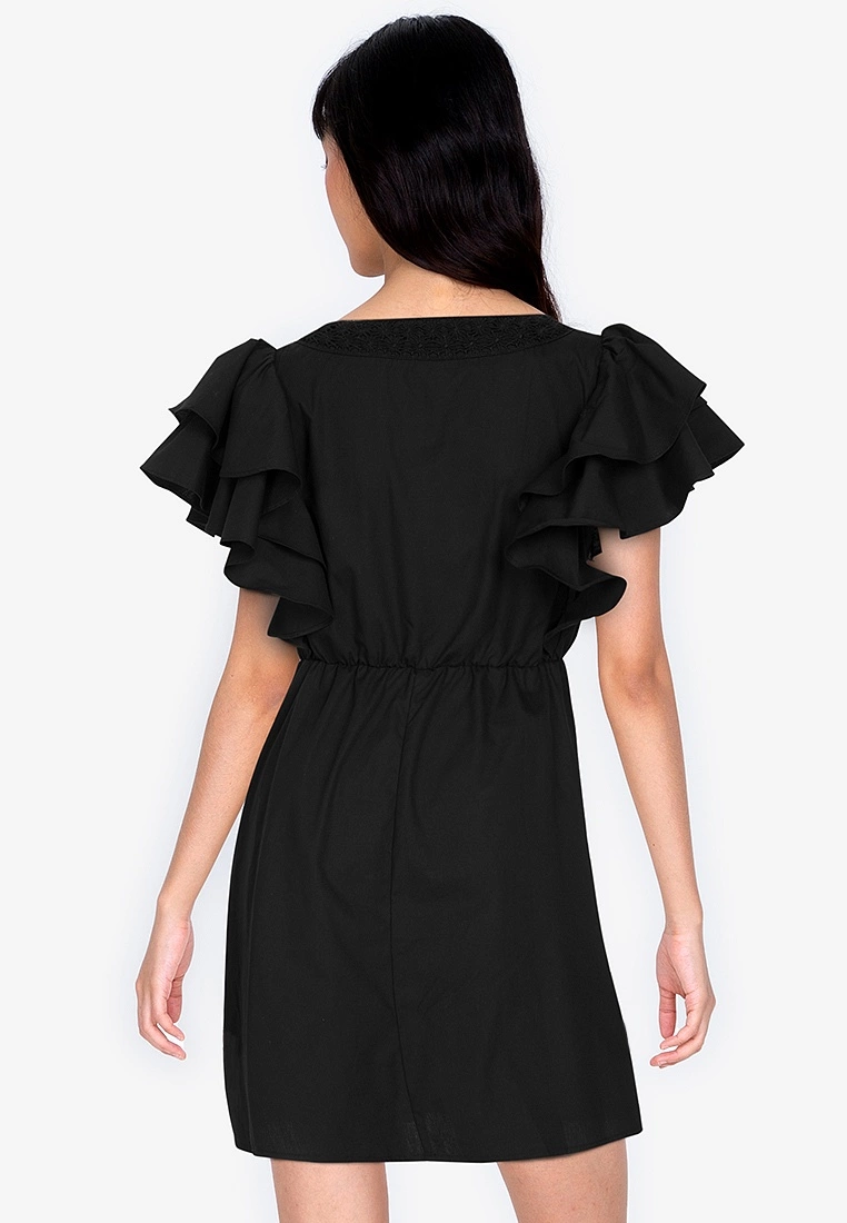 ZALORA BASICS Layered Sleeve Square Neck Mini Dress - Billede 2