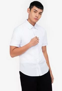 ZALORA BASICS Straight Weave Short Sleeve Shirt