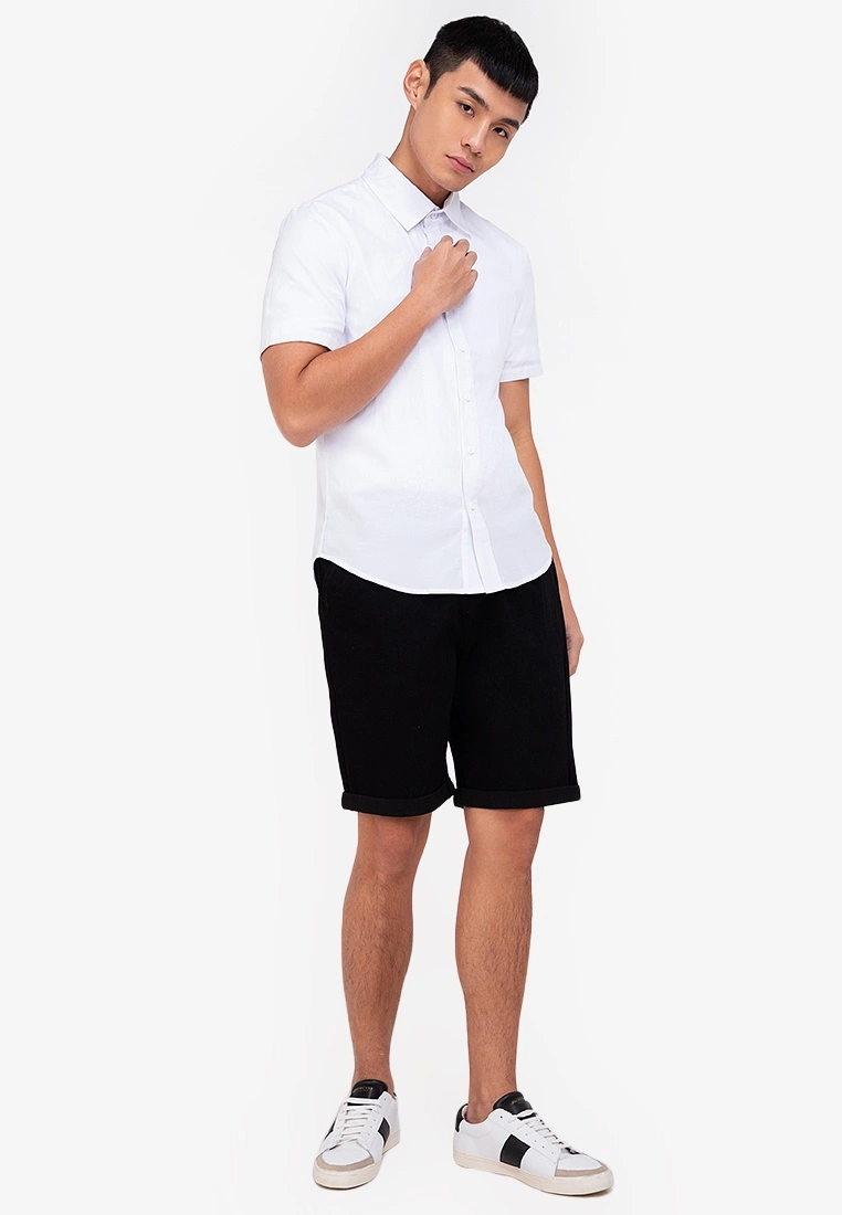 ZALORA BASICS Straight Weave Short Sleeve Shirt - Billede 4
