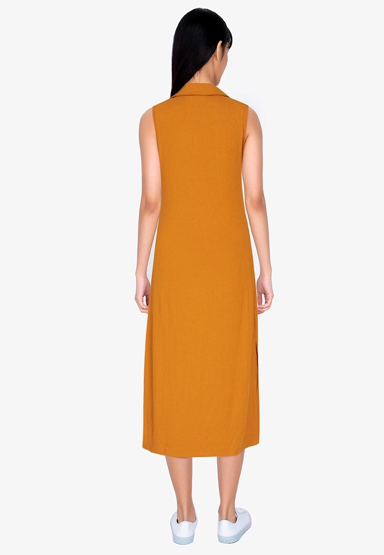 ZALORA BASICS Rib Zip Up Polo Dress - Billede 2