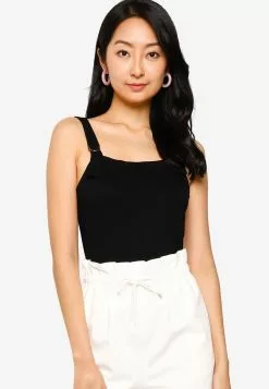 ZALORA BASICS D Ring Square Neck Sleeveless Top