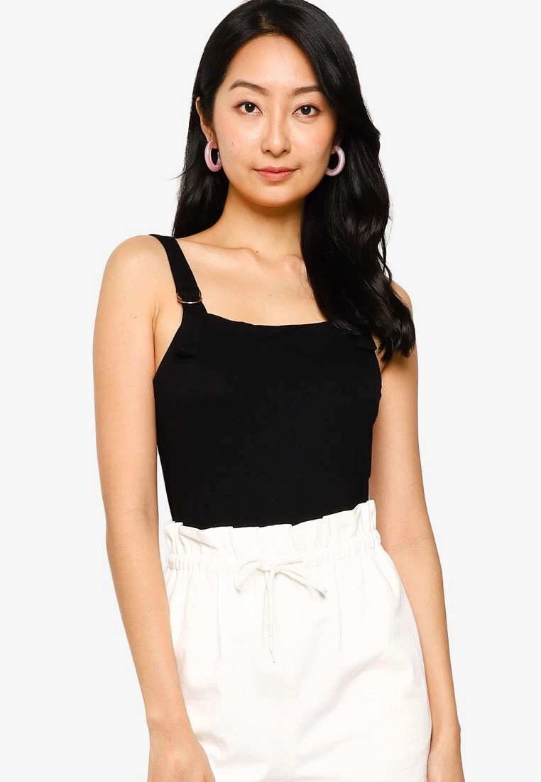 ZALORA BASICS D Ring Square Neck Sleeveless Top