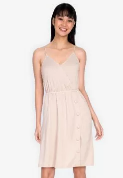 ZALORA BASICS Button Detail Cami Dress