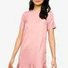 ZALORA BASICS Short Sleeve Peplum Hem Dress