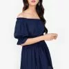ZALORA BASICS Off Shoulder Balloon Sleeves Mini Dress