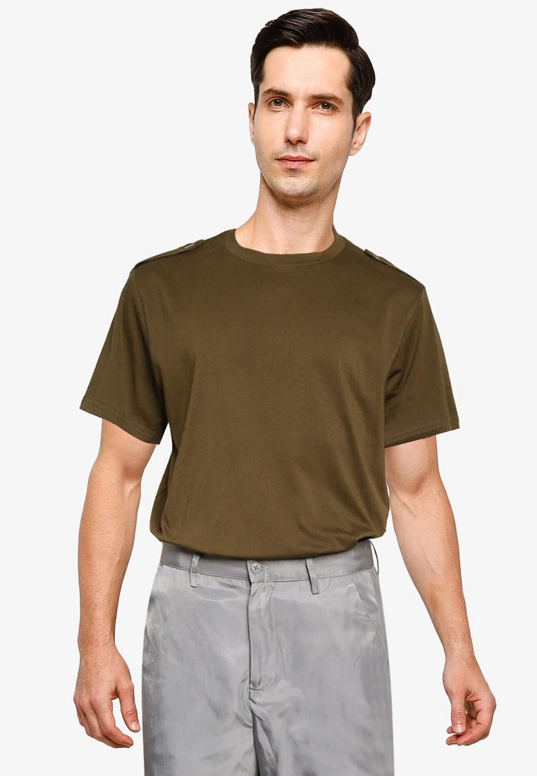 ZALORA BASICS Epaulette Detail T-Shirt