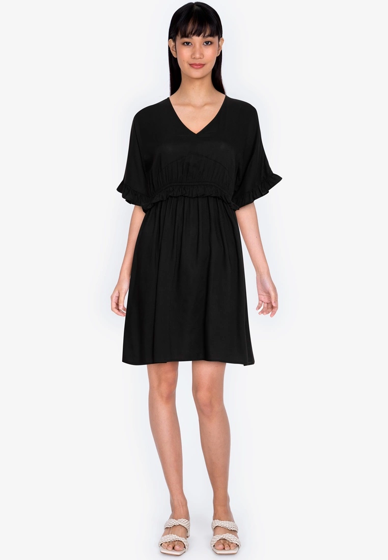 ZALORA BASICS V Neck Ruffle Waist Dress - Billede 4