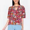 ZALORA BASICS Keyhole Front Puff Sleeve Blouse