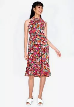 ZALORA BASICS Ruffle Detail Tiered Dress