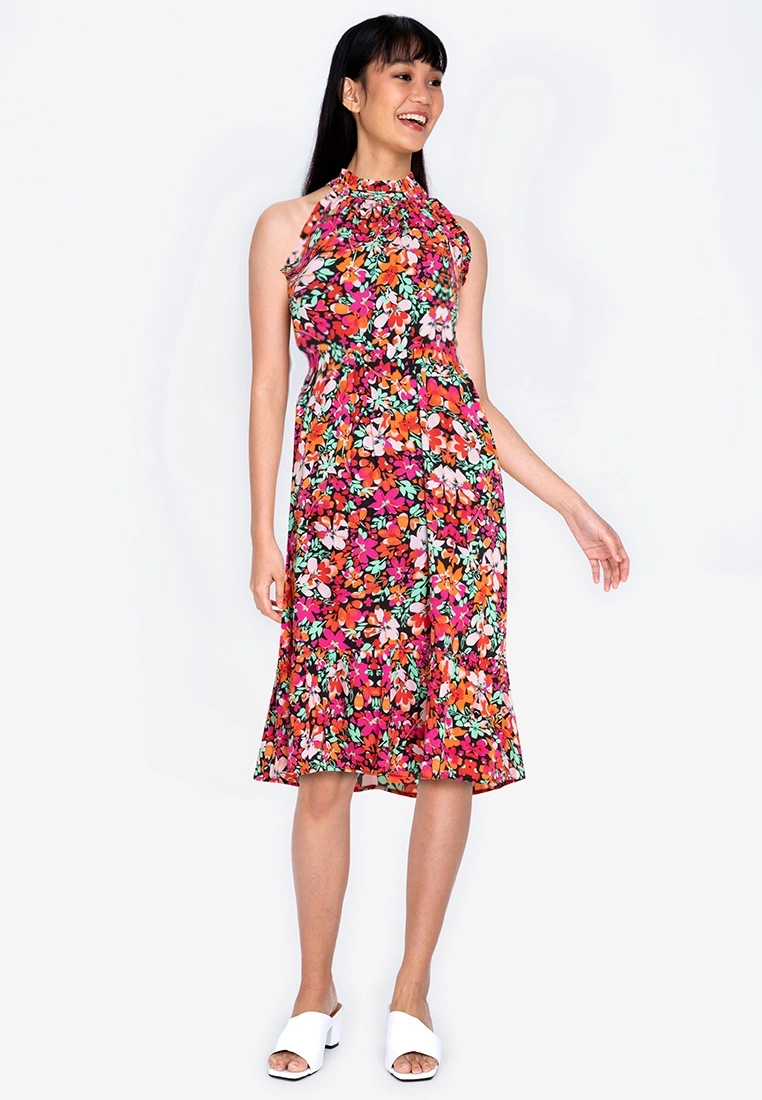 ZALORA BASICS Ruffle Detail Tiered Dress