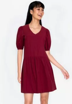 ZALORA BASICS V neck Drop Waist Mini Dress