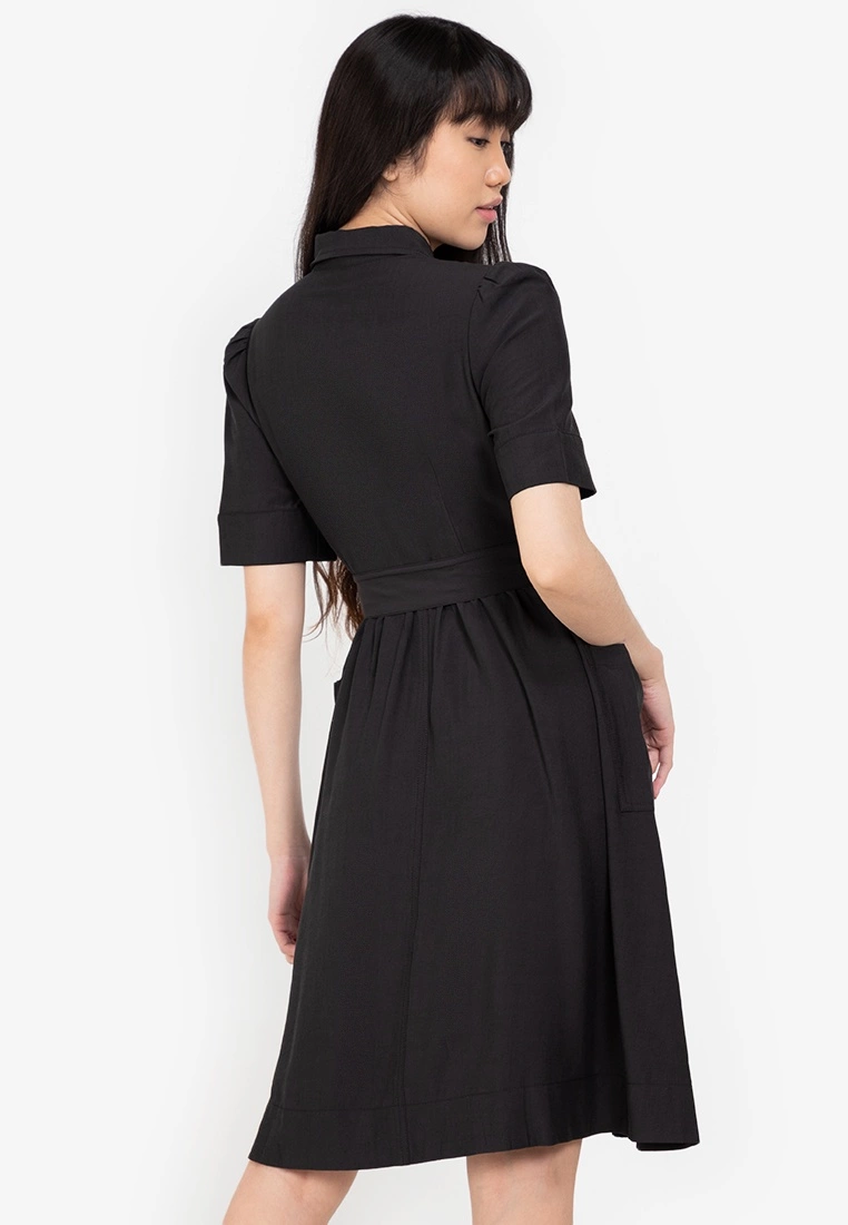 ZALORA BASICS Belted Shirt Denim Dress - Billede 2