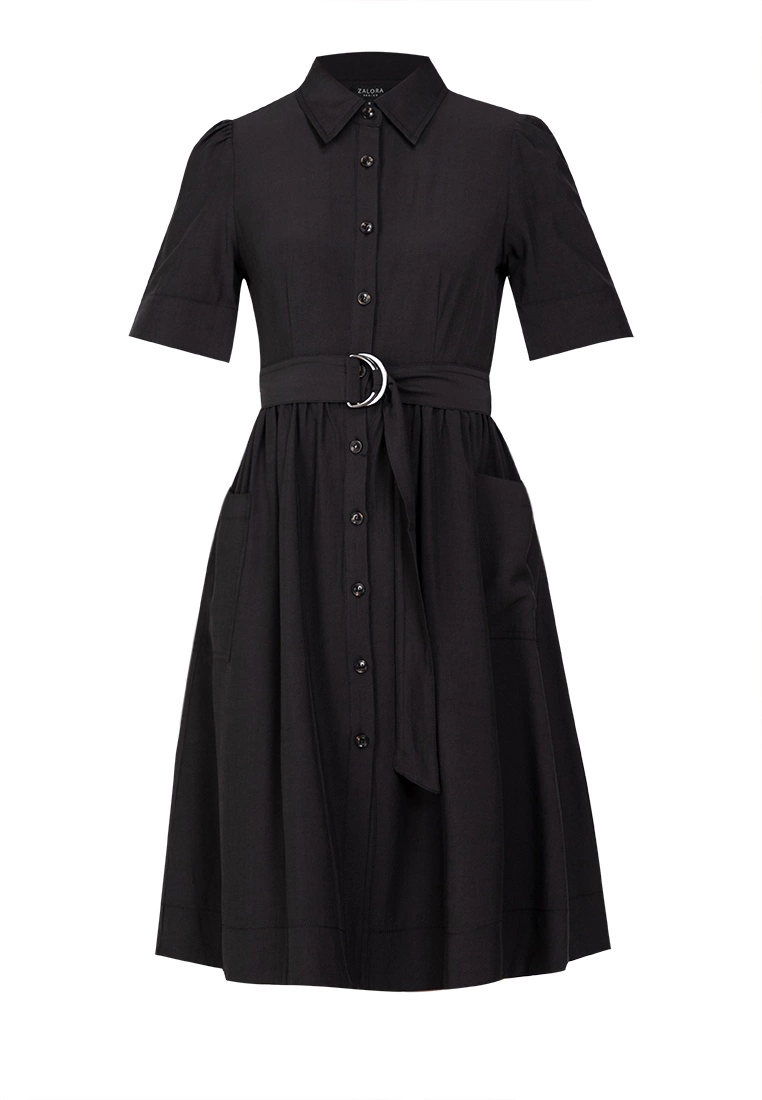 ZALORA BASICS Belted Shirt Denim Dress - Billede 5