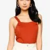 ZALORA BASICS D Ring Square Neck Sleeveless Top