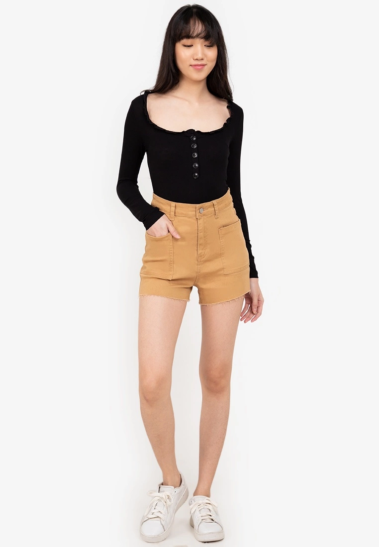 ZALORA BASICS Patch Front Pocket Denim Shorts - Billede 4