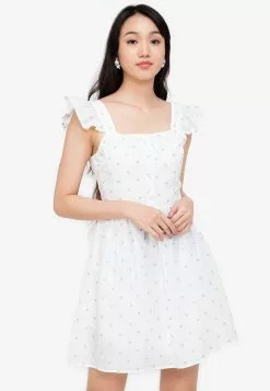 ZALORA BASICS Frill Detail Fit & Flare Dress