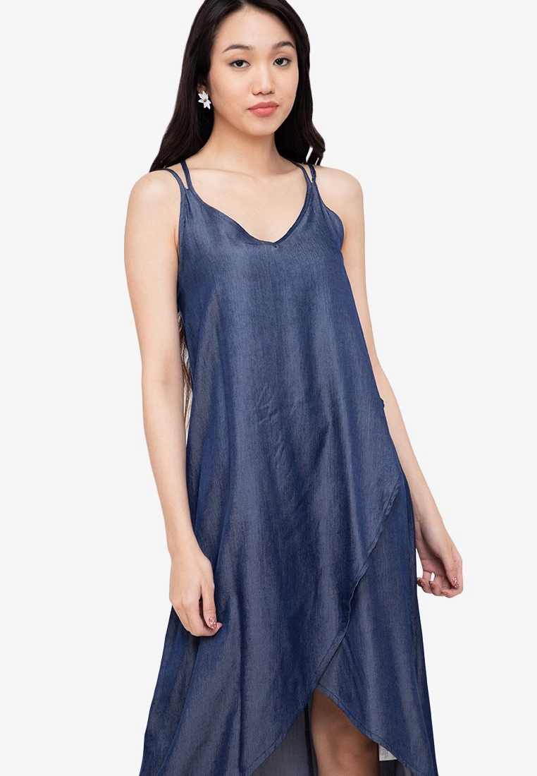 ZALORA BASICS Double Strap Dip Hem Cami Dress - Billede 3