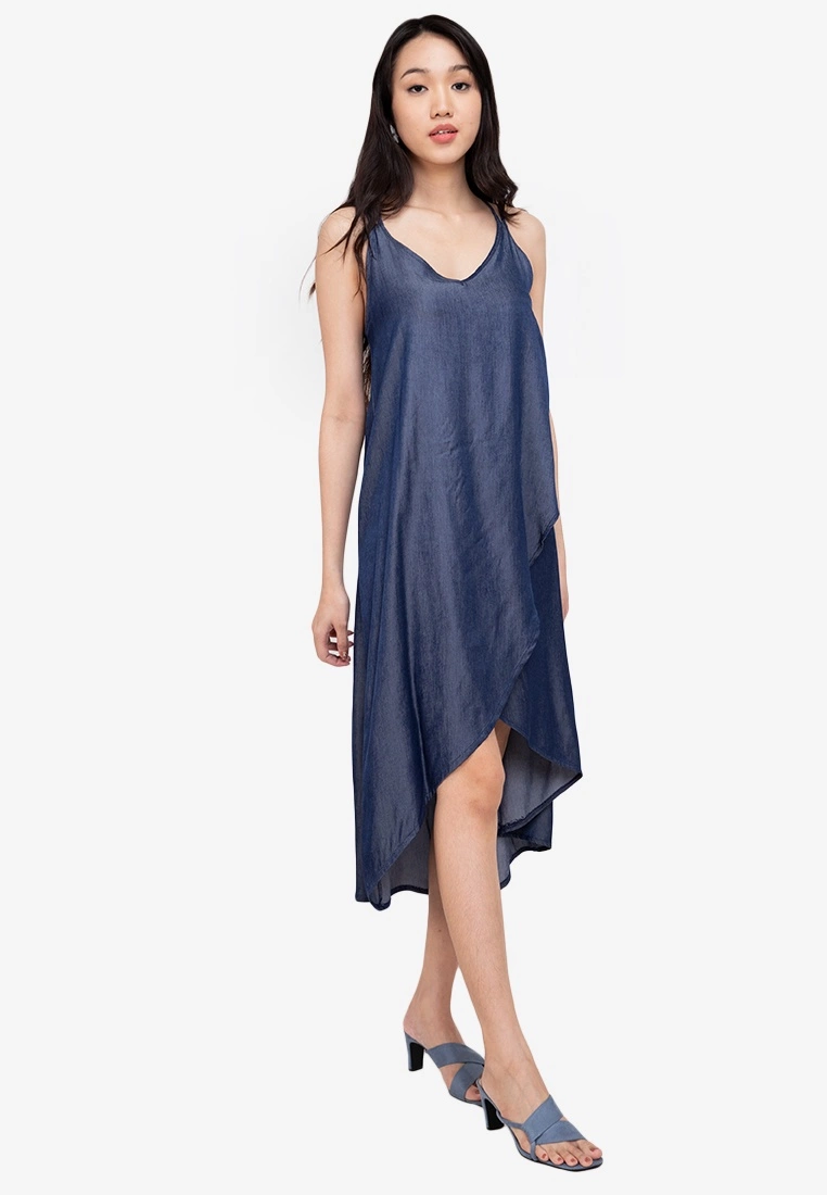 ZALORA BASICS Double Strap Dip Hem Cami Dress - Billede 4