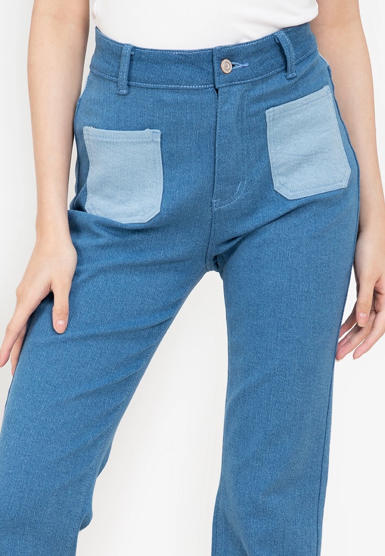 ZALORA BASICS Contrast Pocket Flared Jeans - Billede 3