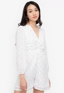 ZALORA BASICS Plunge Neck Playsuit