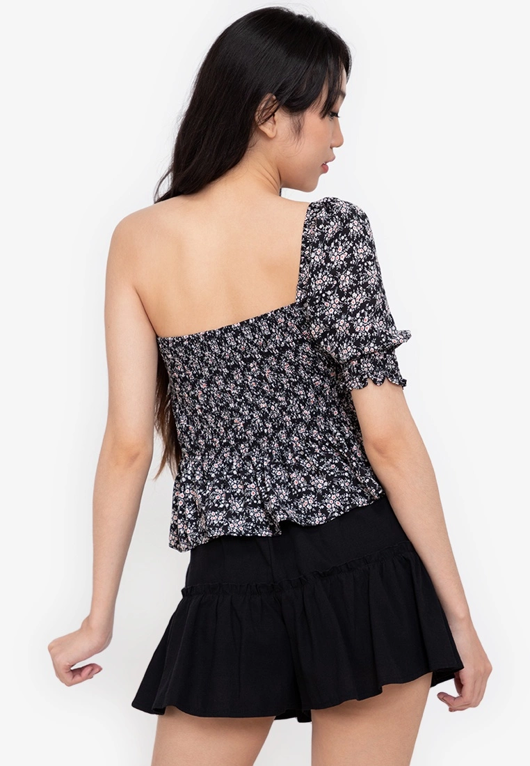 ZALORA BASICS One Shoulder Peplum Top - Billede 2