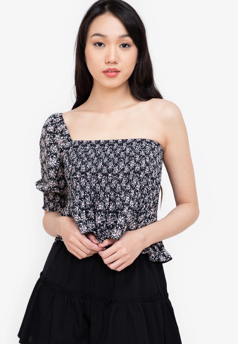 ZALORA BASICS One Shoulder Peplum Top - Billede 3