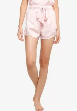 ZALORA BASICS Lounge Lace Detail Satin Shorts