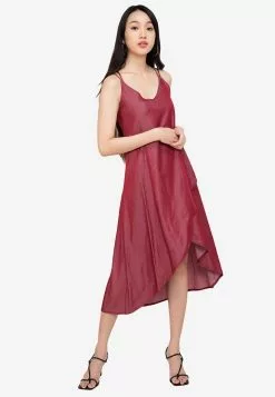 ZALORA BASICS Double Strap Dip Hem Cami Dress