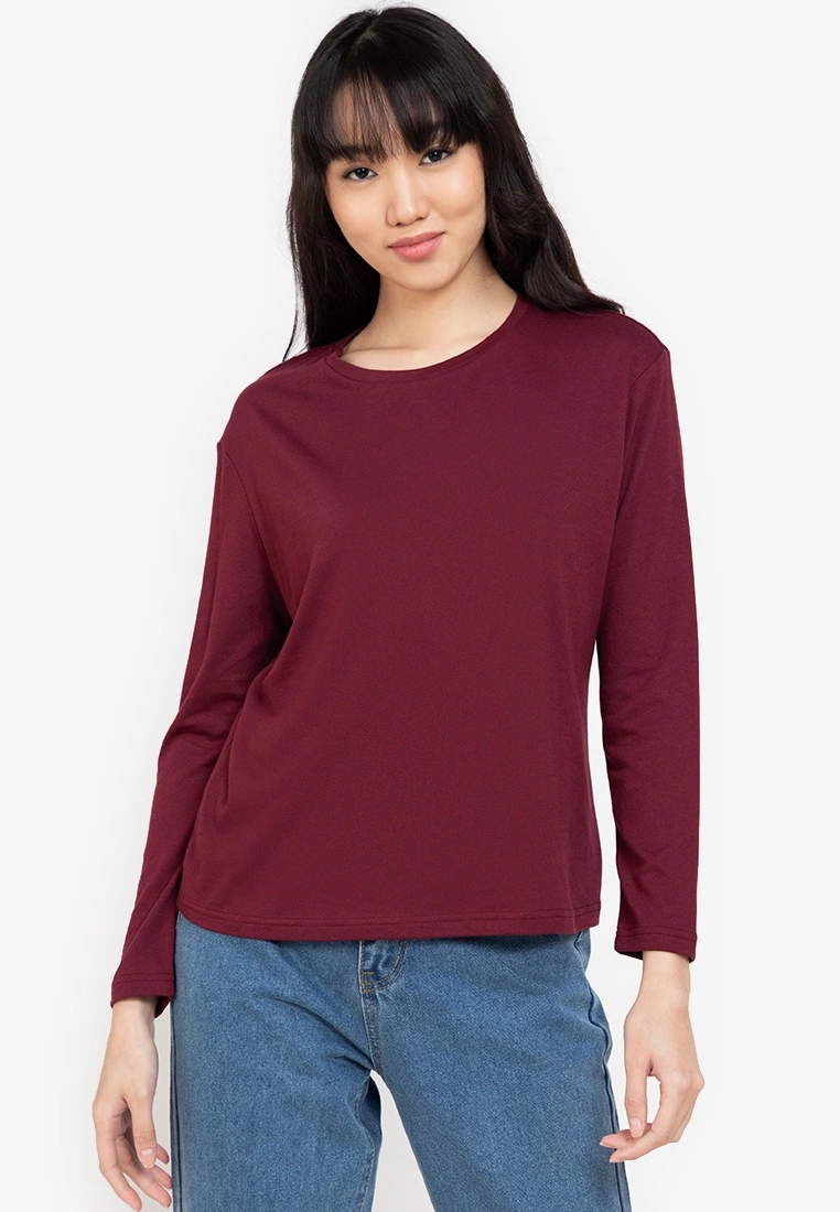 ZALORA BASICS Basic Drop Shoulder Long Sleeve T-shirt