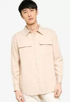 ZALORA BASICS Oversized Duo Pocket Utility Shirt