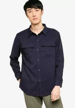 ZALORA BASICS Oversized Duo Pocket Utility Shirt