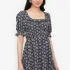 ZALORA BASICS Puff Sleeve Fit & Flare Dress