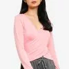 ZALORA BASICS Lounge Wrap Over Jersey Top