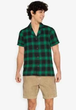 ZALORA BASICS Checkered Bowling Shirt