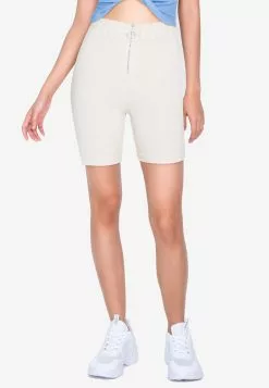 ZALORA BASICS Contrast Zip Up Rib Shorts