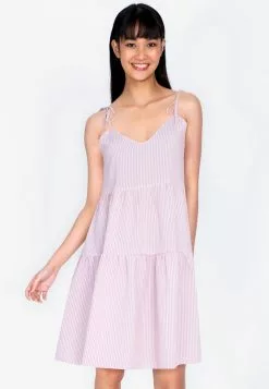 ZALORA BASICS Shoulder Tie V Neck Dress