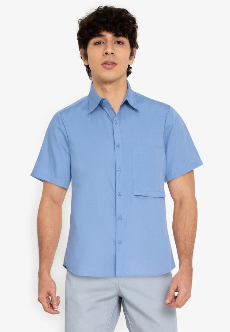 ZALORA BASICS Hanging Pocket Short Sleeve Shirt